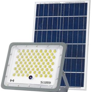 Projetor LED 100W + Painel Solar c/ C?mara de Vigilancia Wi-Fi