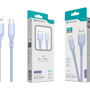 Cabo de Dados Fast Charge 5A PVC Macaron Design - Roxo , Type-C USB , 1.0M