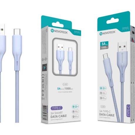 Cabo de Dados Fast Charge 5A PVC Macaron Design - Roxo , Type-C USB , 1.0M