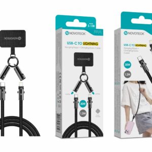 Cabo USB-C para Lightning S-138 com Alça de Pescoço 1.2m 30W para Carregamento e Dados