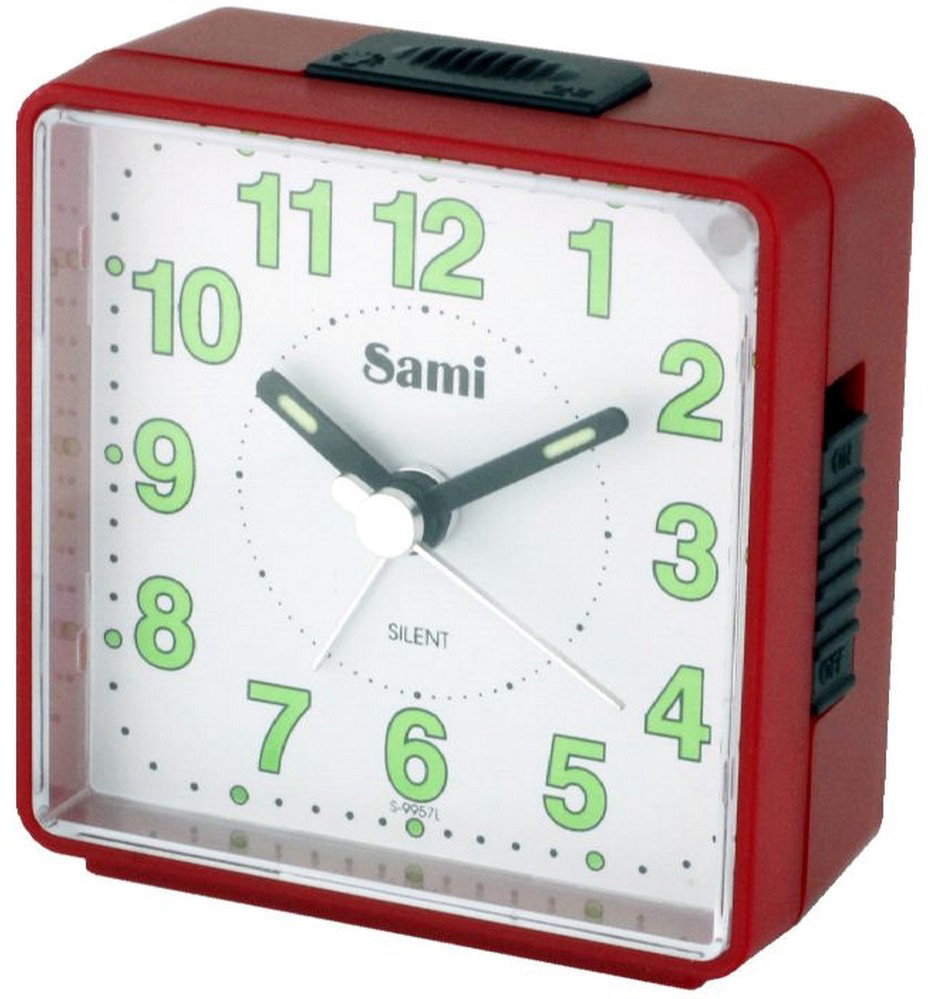 Despertador Analógico Mini Slienciso S-9957 (Vermelho) - SAMI