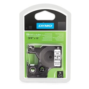 Fita Preto Sobre Branco (5,5 mts/1,9cm) - DYMO