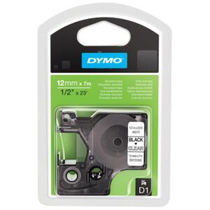 Cinta Rotuladora Auto-Adesiva Preto Sobre Transparente (7 mts/1,2cm) - DYMO