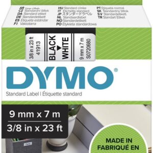 Fita Preto Sobre Branco (7 mts/0,9cm) - DYMO