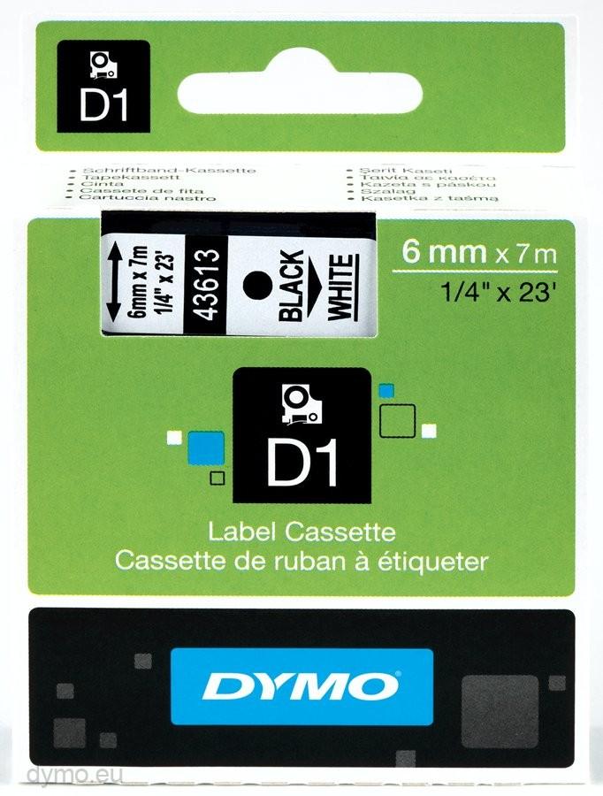 Fita Gravação Preto Sobre Branco (7 mts/0,6cm) - DYMO