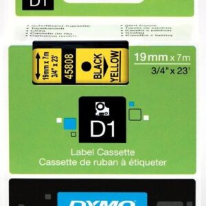 Fita Preto Sobre Amarelo (7 mts/1,9cm) - DYMO