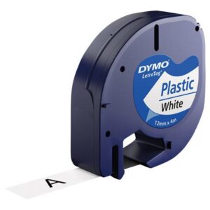 Fita p/ Etiquetadora Preto Sobre Branco (4 mts/1,2cm) - DYMO