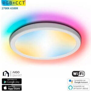 Candeeiro Plafon Redondo Inteligente Smart Wi-Fi 22W RGB + 2700K~6500K (Ø30cm)