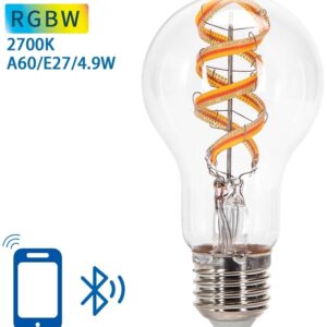 Lâmpada LED Inteligente E27 A60 Filamento Mesh Bluetooth 220V 4,9W 2700K 420Lm (Transparente)