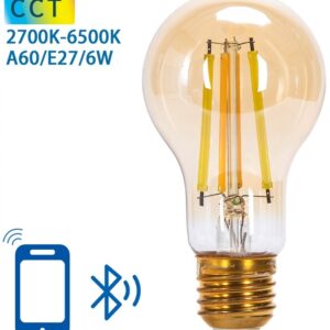 L?mpada LED Inteligente E27 A60 Filamento Mesh Bluetooth 6W 2700K~6500K 806Lm (?mbar)