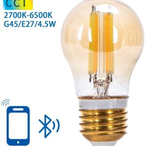 Lâmpada LED Inteligente E27 G45 Filamento Mesh Bluetooth 4,5W 2700K~6500K 470Lm (Âmbar)