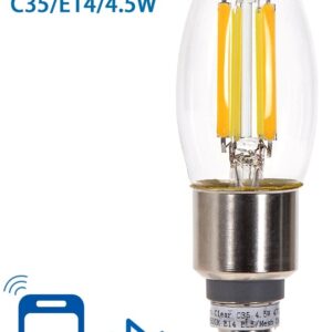 Lampada LED Inteligente E14 C35 Filamento Mesh Bluetooth 220V 4,5W 2700K~6500K 470Lm (Transparente)