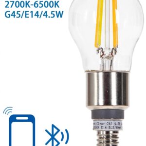 Lâmpada LED Inteligente E14 G45 Filamento Mesh Bluetooth 4,5W 2700K~6500K 470Lm (Transparente)