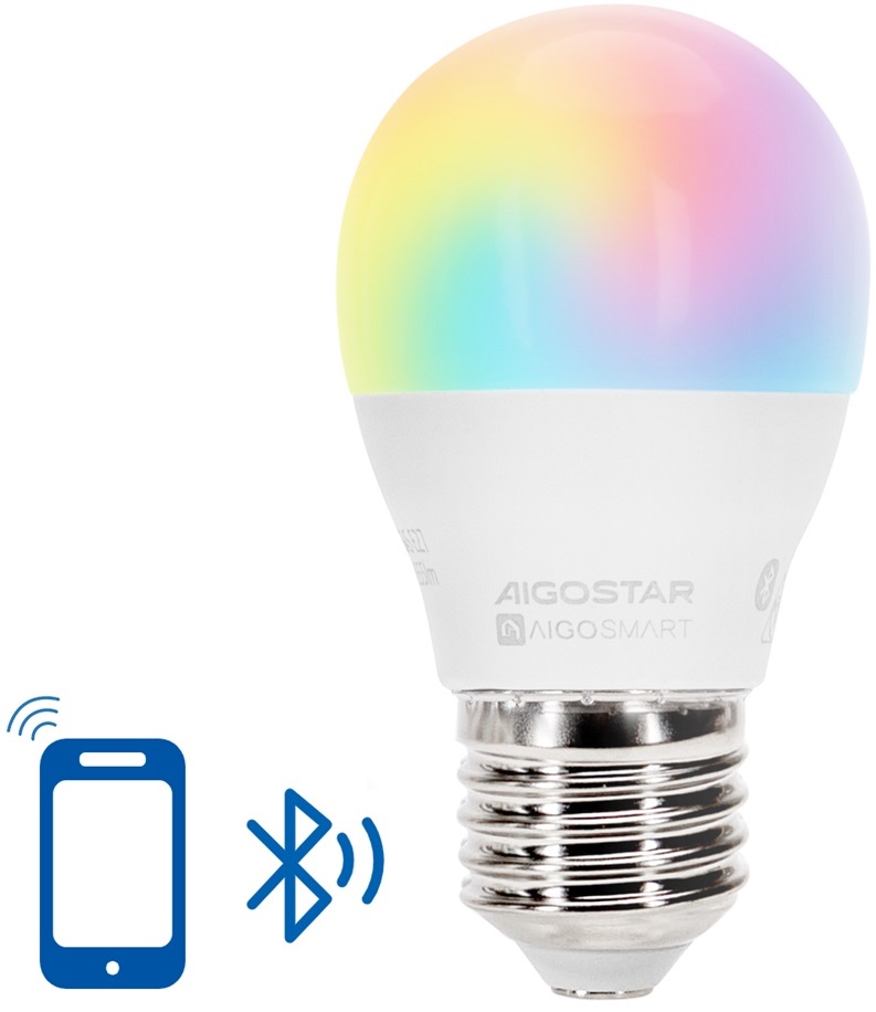 Lâmpada LED Inteligente E27 G45 Mesh Bluetooth 220V 6,5W RGB + 2700K~6500K 555Lm