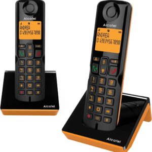 Telefone Fixo s/ Fios S280 DUO (Preto/Laranja) - ALCATEL