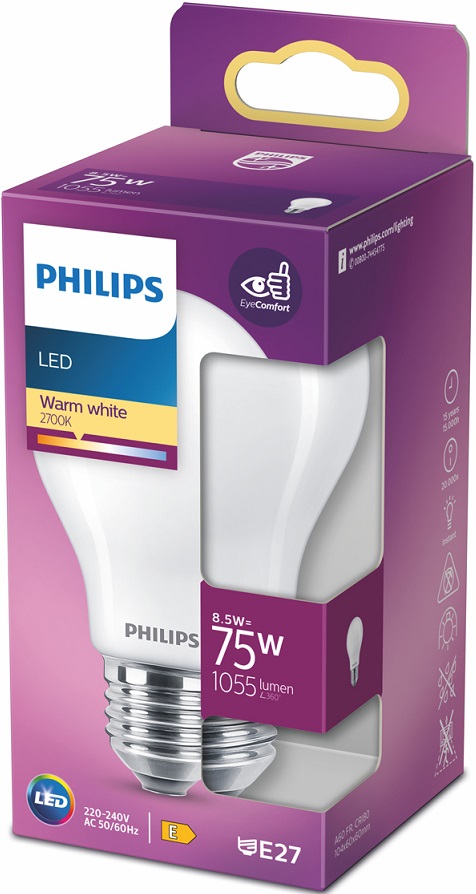 Lâmpada LED E27 8.5W Branco Q. 2700K 1055Lm - PHILIPS