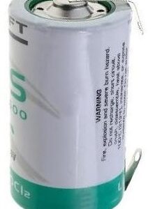 Pilha Litio Li-SOCl2 D 3,6V 17000mAh c/ Patilhas - SAFT