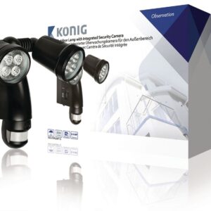Iluminação Exterior em LED c/ Camara e Sensor Movimento Ocultos - Konig