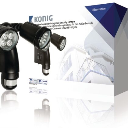 Iluminação Exterior em LED c/ Camara e Sensor Movimento Ocultos - Konig
