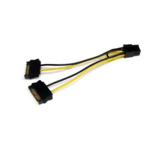 Cabo de Alimentação SATA 15 PIN Macho - PCI-E 6 PIN Macho (15cm) - STARTECH