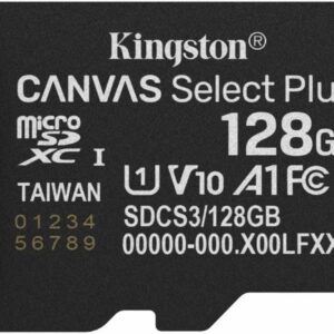 Cart?o de Mem?ria Canvas Select Plus Gen3 128GB MicroSDXC UHS-I Classe 10 - KINGSTON