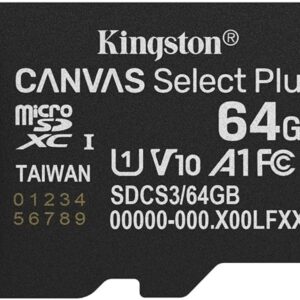 Cartão de Memória Canvas Select Plus Gen3 64GB MicroSDXC UHS-I Classe 10 - KINGSTON