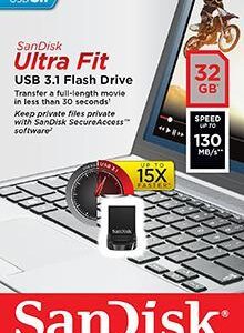 Pen Drive USB Ultra Fit 32GB 3.1 (Preto) - SANDISK