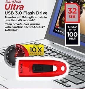 Pen USB Ultra 32GB 3.0 (Vermelho) - SANDISK