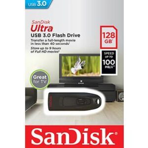Pen Drive USB Ultra 128GB 3.0 (Preto) - SANDISK