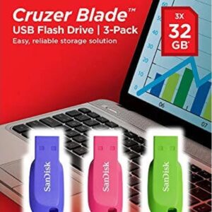Pack 3x Pen Drive Cruzer Blade 32GB USB 2.0 - SANDISK