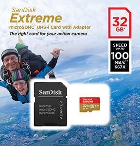 Cartão de Memória Extreme Micro SDHC 32GB + Adaptador - SANDISK