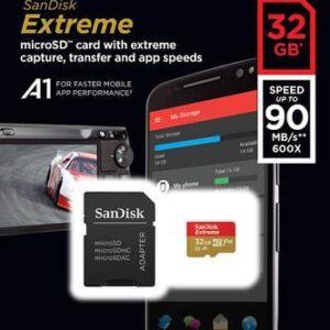 Cartão de Memória Extreme Micro SDHC 32GB + Adaptador - SANDISK
