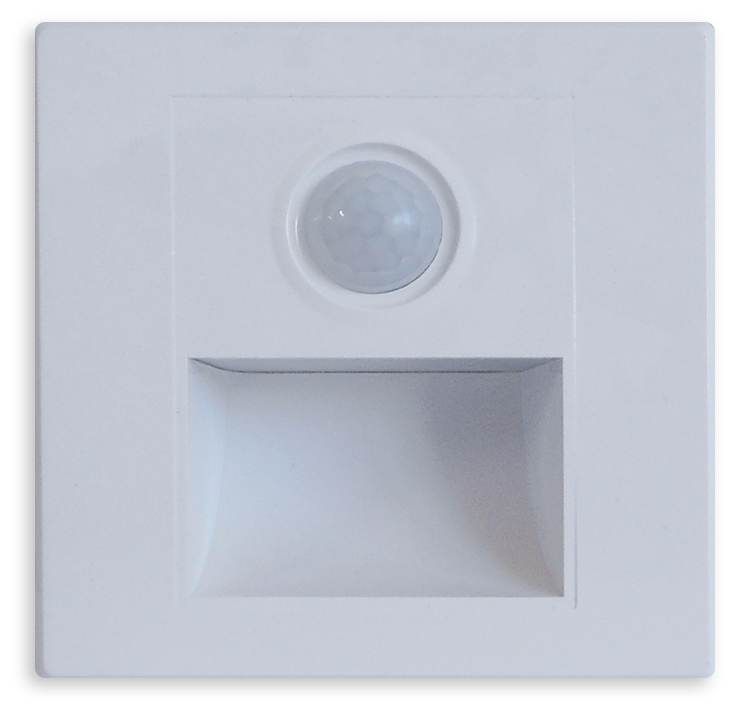 Projector Encastrar Parede LED 1,5W Branco Q. 3000K IP20 100Lm c/ Sensor Movimento