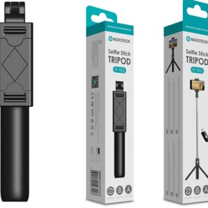 Selfie Stick c/ Tripé Bluetooth SF-002 (Preto) - NOVOTECK