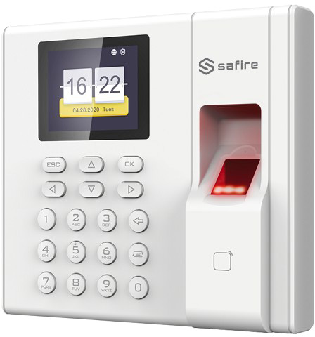 Leitor Biométrico Autónomo de Presença c/ Impressão Digital, Cartão MF e Password - SAFIRE