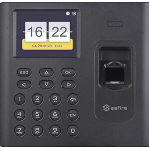 Leitor Biométrico Autónomo de Presença c/ Impressão Digital, Cartão EM e Password (Preto) - SAFIRE