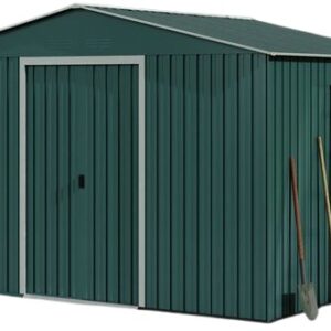 Casa Galp?o Abrigo Met?lico c/ Portas Correr 304,5x243x214,5cm (7,4m2) Verde - SUNGARDEN