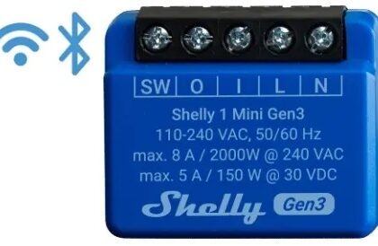 Mini Módulo Interruptor p/ Automação Wi-Fi 110/240VAC 8A - Shelly Plus 1 Mini