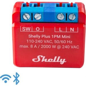 Mini Módulo Interruptor p/ Automação Wi-Fi c/ Med. de Energia 110/240VAC 8A - Shelly Plus 1PM Mini
