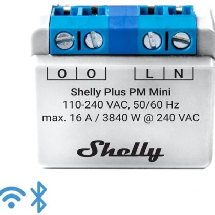 Mini Módulo Wi-Fi p/ Monitorização Consumo de Energia 110/240VAC 16A - Shelly Plus PM Mini
