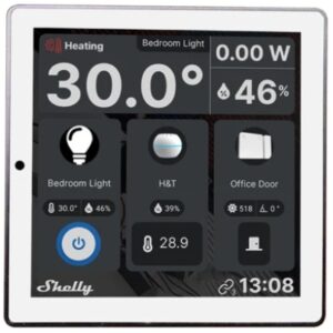 Painel Tátil 4 p/ Parede c/ Relé (Wi-Fi/Bluetooth) Branco - Shelly Wall Display