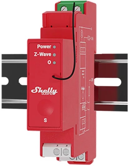 Módulo p/ Calha DIN c/ 1 Relé p/ Automação Z-Wave - Shelly Qubino Wave Pro 1PM