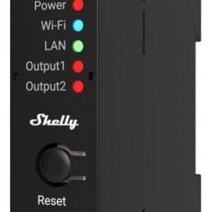Módulo p/ Calha DIN c/ 2 Relés e Med. Energia p/ Autom. Wi-Fi/BT/LAN 2x 16A - Shelly PRO 2PM