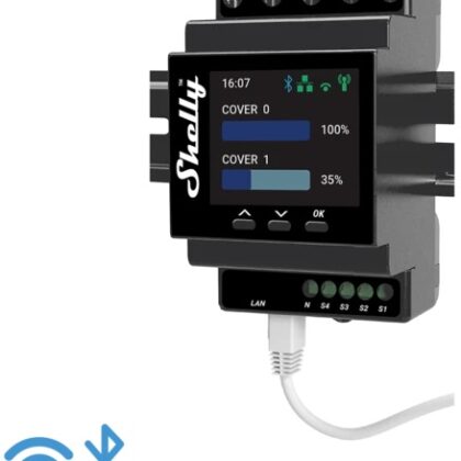 Módulo p/ Calha DIN c/ 4 Relés para Automação de Estores - Shelly Pro Dual Cover PM