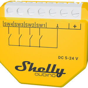 Módulo Interruptor p/ Automação Z-Wave c/ 4 Entradas - Shelly Qubino Wave i4 DC