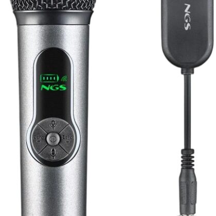 Microfone SINGER STAR Dinâmico s/ Fios (Preto) - NGS