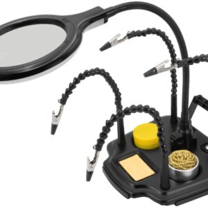 Suporte de Soldadura c/ Lupa LED e 4 Braços Crocodilo - Proskit