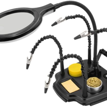 Suporte de Soldadura c/ Lupa LED e 4 Braços Crocodilo - Proskit
