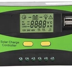 Controlador de Carga LCD 12/24V 40A USB PWM p/ Painel Fotovoltaico