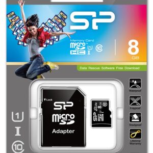 Cartão de Memória Elite MicroSDHC UHS-I 8GB (Class 10) + Adaptador - SILICON POWER